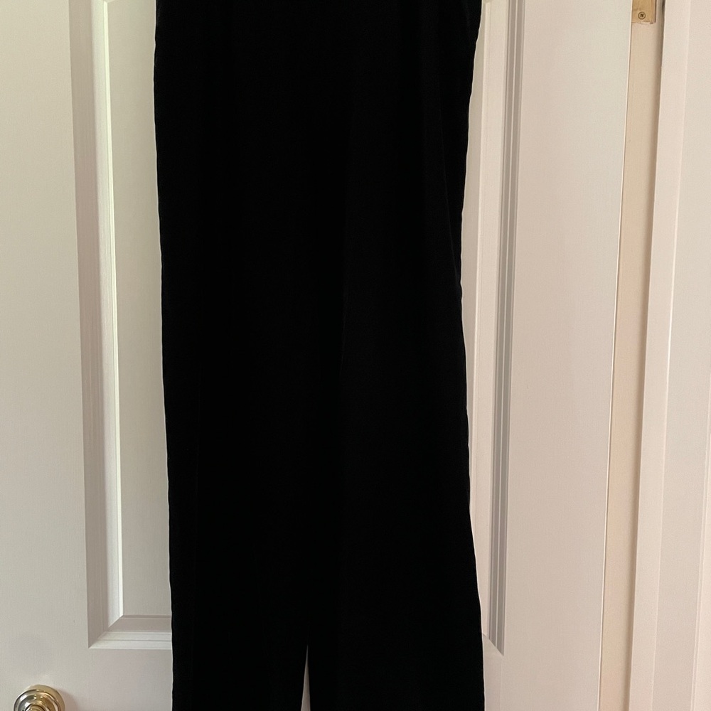Banana Republic Black Velvet Wide-Leg Trousers